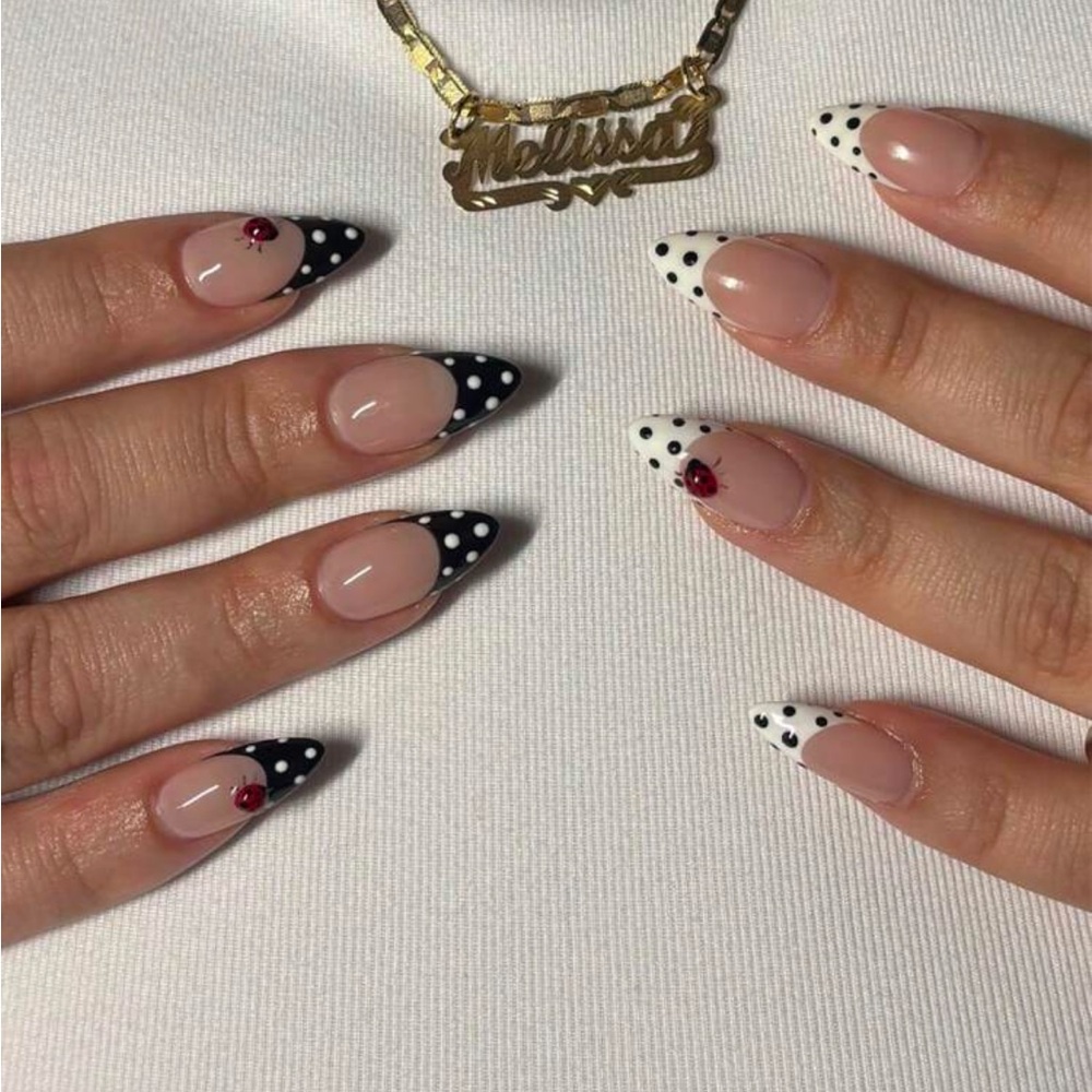 B&W Polka Dot Nails NWT